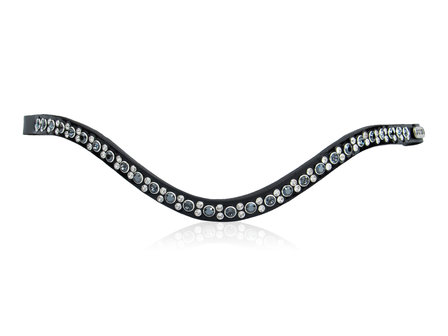 Browband Swarovski tricolore black