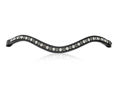 Browband Swarovski tricolore black