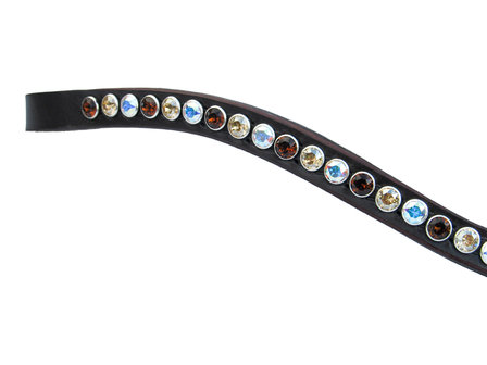 Browband Swarovski tricolore brown