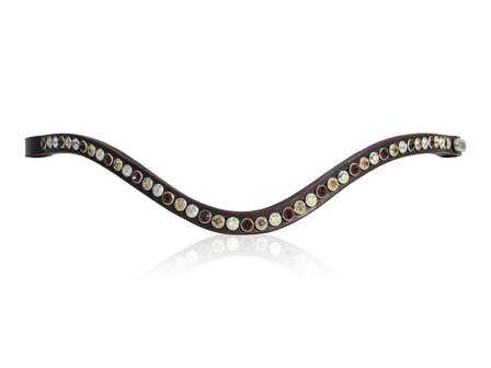 Browband Swarovski tricolore brown