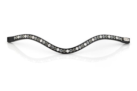 Browband Swarovski tircolore black