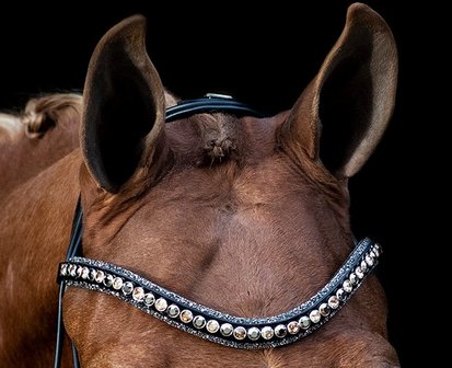 Browband Swarovski gold nut