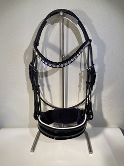 Bridle Rocks black browband Onyx crystal black diamond