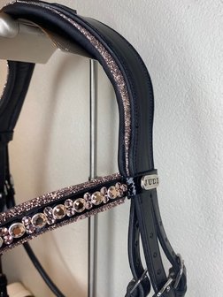 Bridle Rocks rosegold browband Onyx rosegold