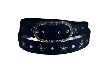 Classic Velvet blue Flower metallic silver