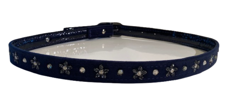 Classic Velvet blue Flower metallic silver