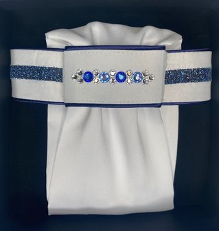 Plastron Crystal Fabric blue Onyx sapphire