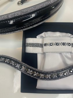 Frontriem Crystal Fabric metallic silver Traverso crystal clear