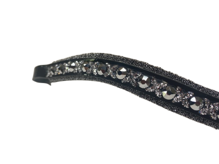 Frontriem Crystal Fabric metallic silver Traverso crystal clear