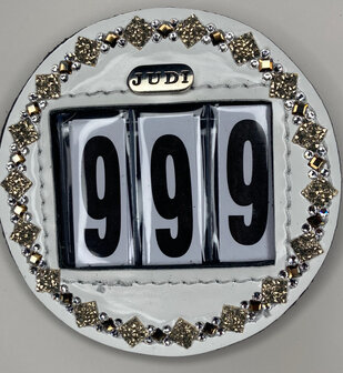 Starting number Prestige square rocks light gold crystal gold