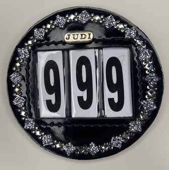 Starting number Prestige square rocks clear silver diamond