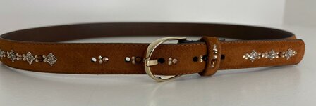 Broekriem Prestige rocks square light gold brown