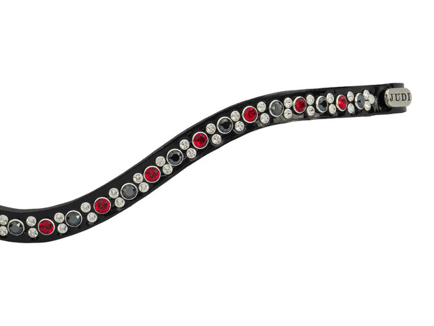 Browband Swarovski bordeaux black