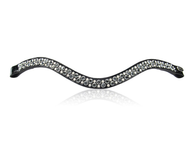 Browband Swarovski tricolore black