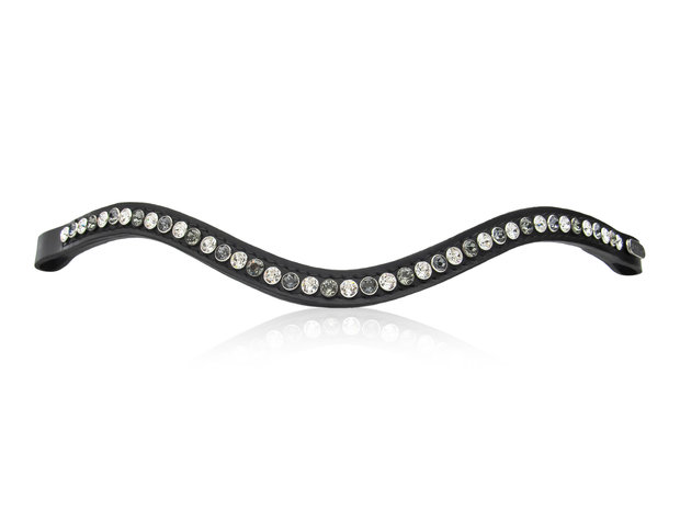 Browband Swarovski tricolore black