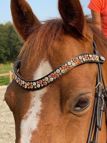 Browband Swarovski orange gold