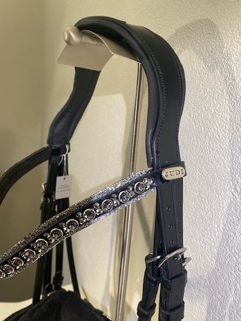 Bridle Rocks crystal clear browband Onyx black diamond crystal