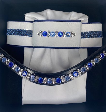Plastron Crystal Fabric blue Onyx sapphire