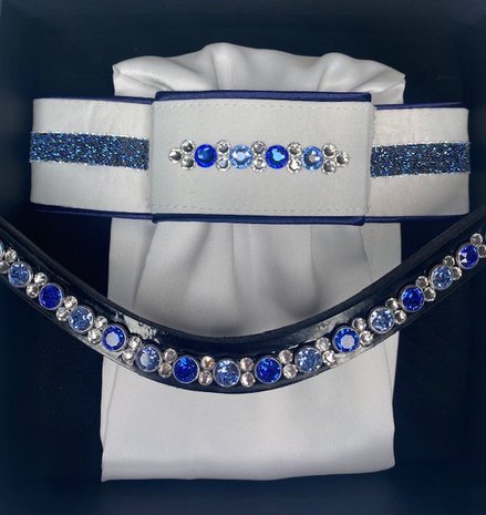 Stock tie Crystal Fabric blue Onyx sapphire