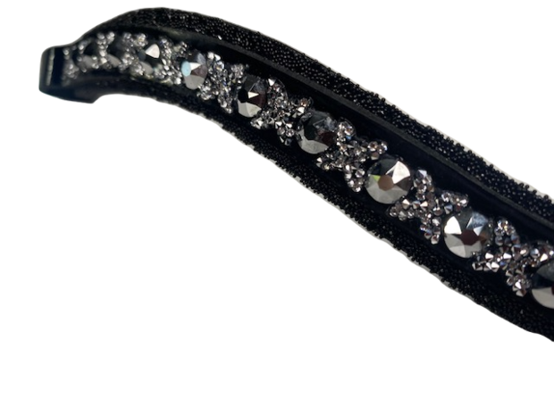 Frontriem Crystal Fabric black Traverso crystal clear