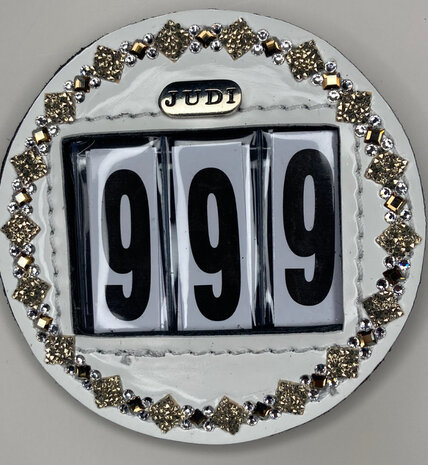 Starting number Prestige square rocks light gold crystal gold