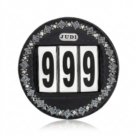 Starting number Prestige Square clear Fine silver diamond - black