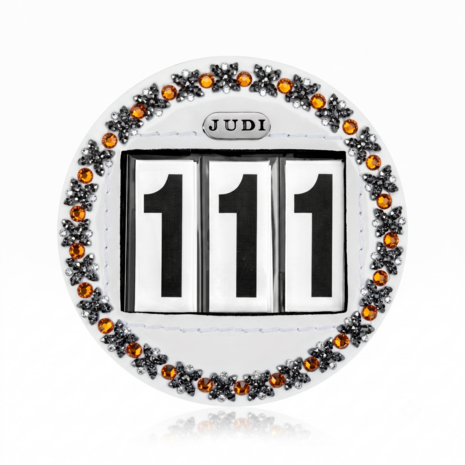 Starting number Royal Allure Traverso metallic silver Fine orange crystal