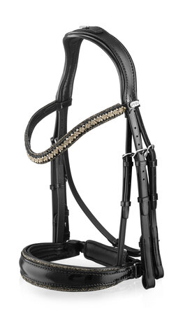 Bridle Swarovski Rocks dark gold Prestige gold Square metallic gold