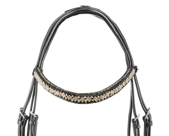 Bridle Swarovski Rocks dark gold Prestige gold Square metallic gold