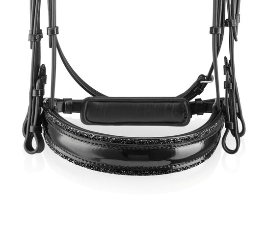 Bridle Swarovski Rocks metallic silver Onyx black crystal