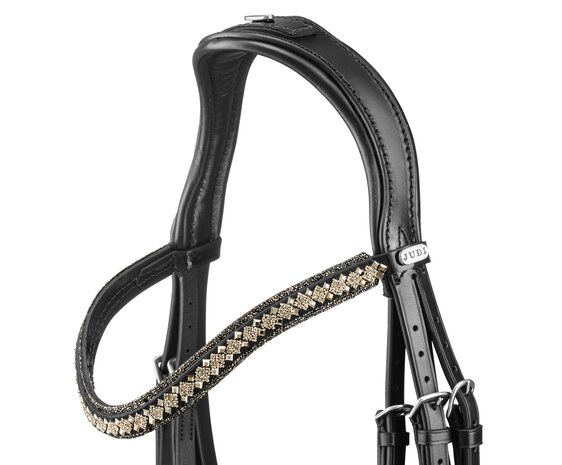 Browband Swarovski Rocks dark gold Prestige gold Square metallic gold