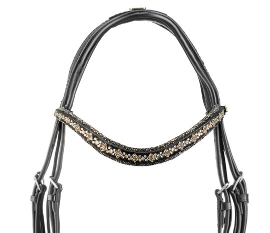 Browband Swarovski Rocks dark gold Prestige light gold Square crystal gold