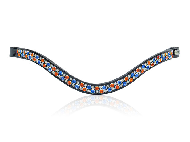 Browband Swarovski orange blue