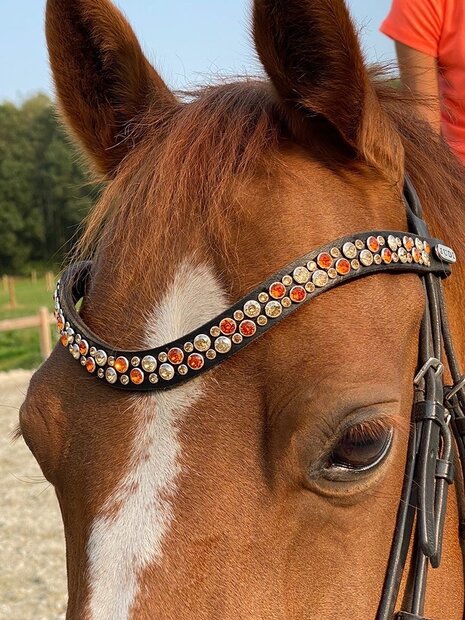 Browband Swarovski orange gold