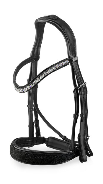 Bridle Swarovski Rocks black All Over RA Traverso clear Fine crystal AB