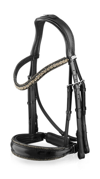 Bridle Swarovski Rocks dark gold Prestige gold Square metallic gold