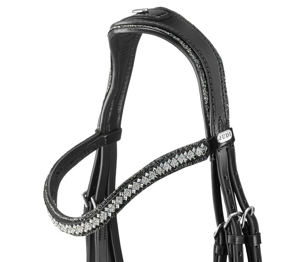 Browband Swarovski Rocks metallic silver Premium clear Square chrome