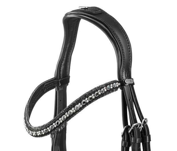 Browband Swarovski Rocks metallic silver Onyx black crystal 