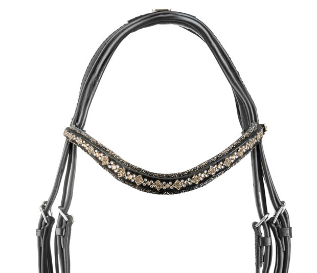 Browband Swarovski Rocks dark gold Prestige light gold Square crystal gold
