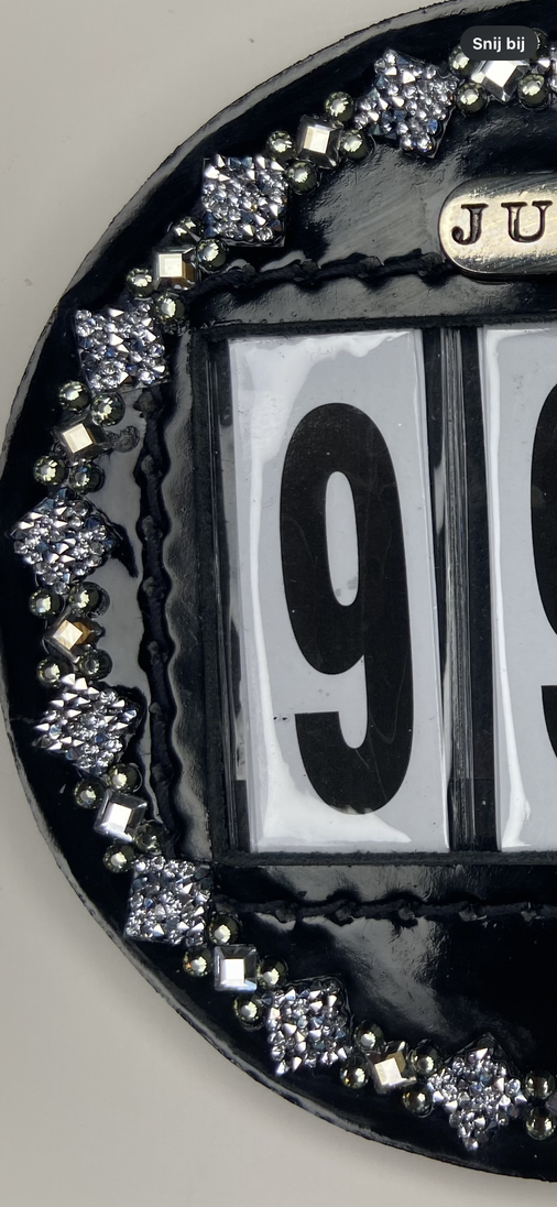 Starting number Prestige square rocks clear light chrome crystal