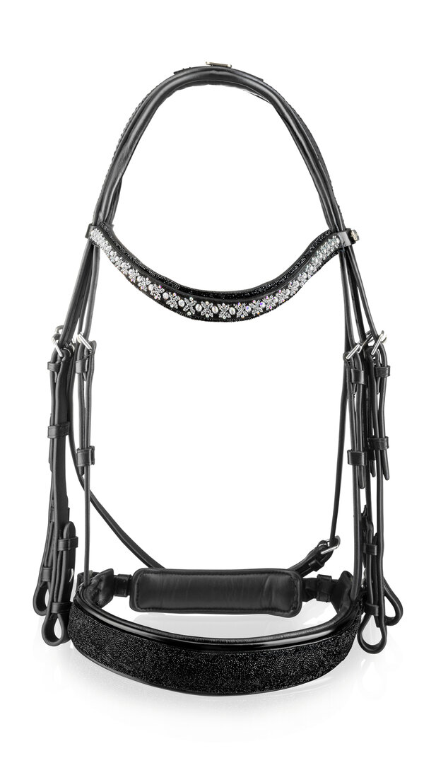 Bridle Swarovski Rocks black All Over RA Traverso clear Fine crystal AB
