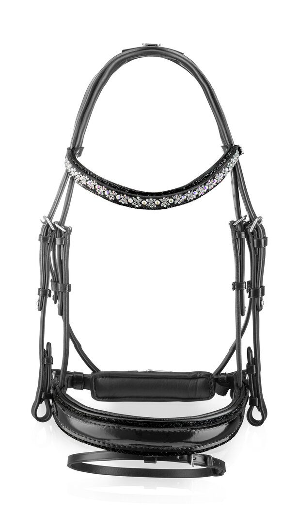 Bridle Swarovski Rocks black RA Traverso clear Fine AB