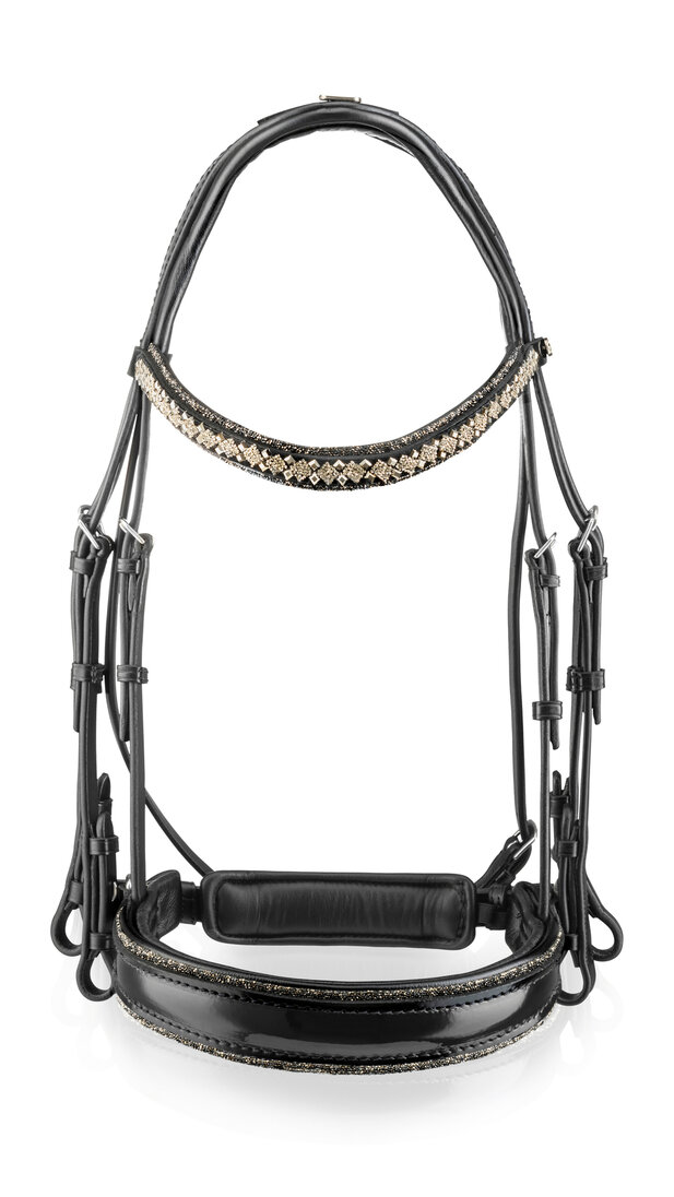 Bridle Swarovski Rocks dark gold Prestige gold Square metallic gold