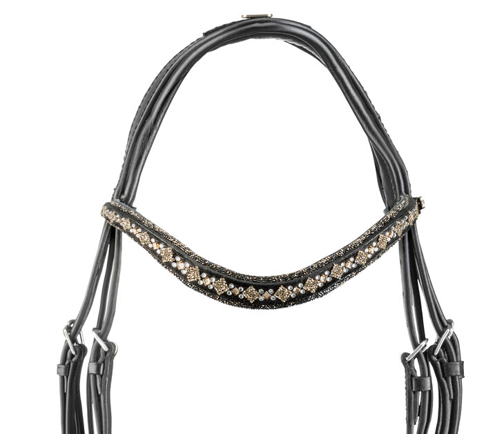 Bridle Swarovski Rocks dark gold Prestige light gold Square crystal gold
