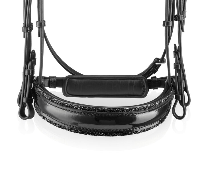 Bridle Swarovski Rocks metallic silver Onyx black crystal