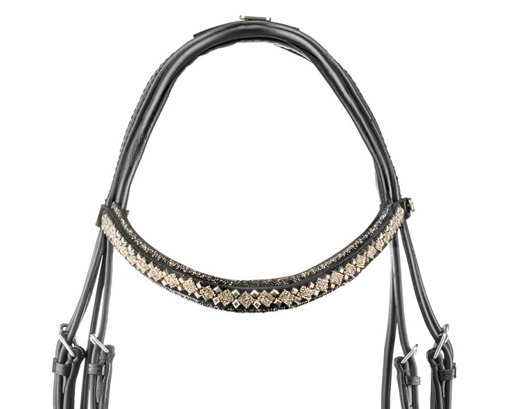 Browband Swarovski Rocks dark gold Prestige gold Square metallic gold