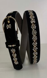 Belt black Suède Royal Allure traverso light gold 